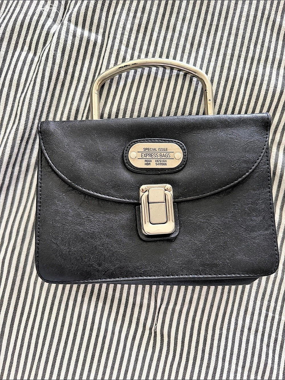 VTG Express leather Top handle clutch y2k